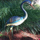 SANTA'S WORKSHOP 43" IRON BLUE HERON FIGURINE - BLUE/WHITE/ORANGE - Like New