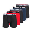 PCOREM151996 PUMA Men's 5 Pack Performance Boxer Briefs Navy/Red/Black L - Like New