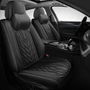 HUANGXIN 2Pcs Nappa Leather Car Seat Covers Waterproof 4Runner Black - Brand New