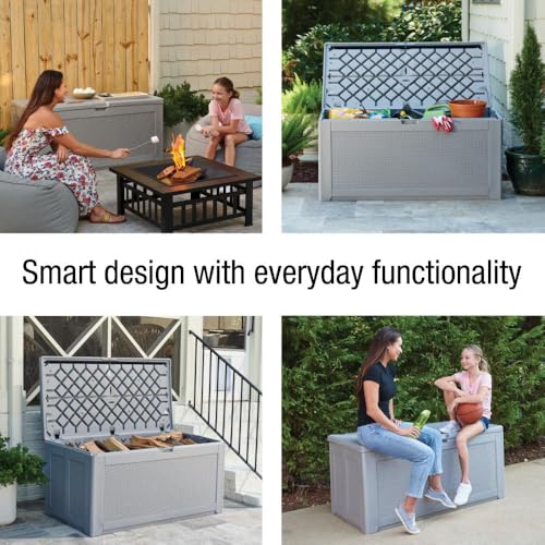 Rubbermaid Extra Large Resin Outdoor Storage Deck Box 134 Gal - Gray - Like New