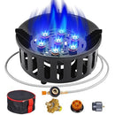 BESTFIRE 72000 BTU PORTABLE PROPANE CAMPING STOVE 3 ADAPTERS 4FT HOSE - BLACK - Like New