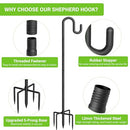 GIENTAN GT-76WF-2P SHEPHERDS HOOK FOR BIRD FEEDER, DOUBLE BIRD, 1 PACK - BLACK - Like New