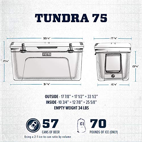 YETI TUNDRA 75 QUARTS COOLER - WHITE - Like New