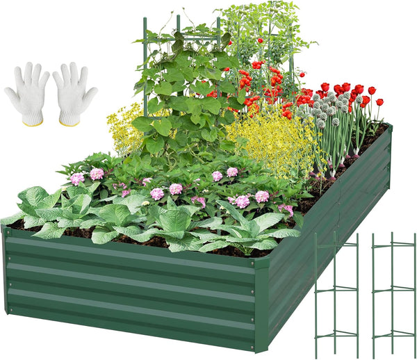 SONFILY RAISED GARDEN BED OUTDOOR GARDENING GARDEN BOXES OUTDOOR - GREEN - Like New