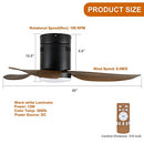 SIMPLE DELUXE INFINIPOWER 40-INCH CEILING FANS WITH LIGHTS AND REMOTE - BROWN - Brand New