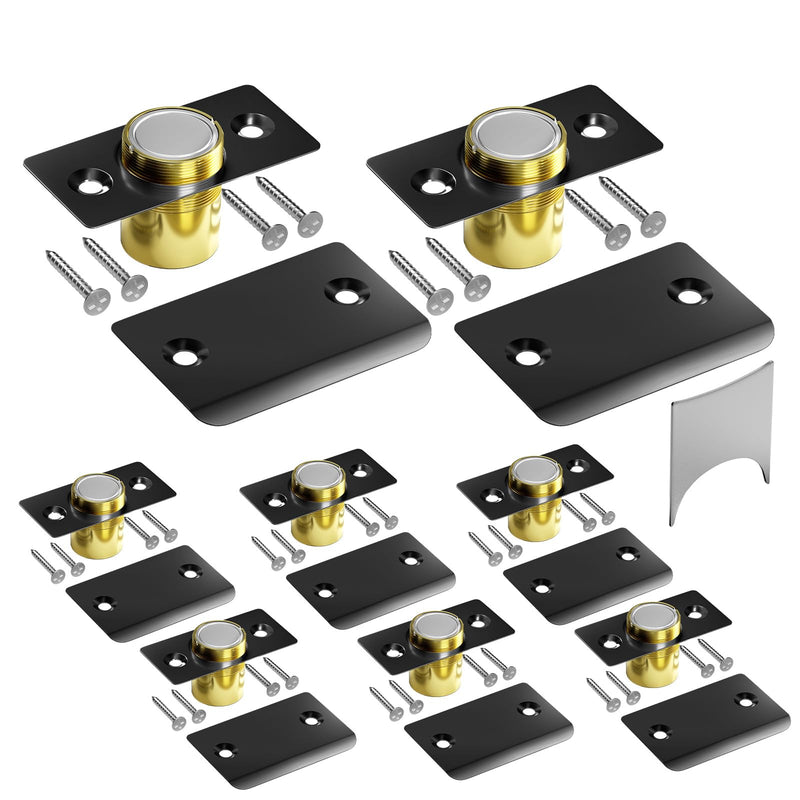 TONITRUI SILENT BALL CATCH, ADJUSABLE STRONG MAGNET DOOR CATCH (8 PACK, BLACK) - Like New