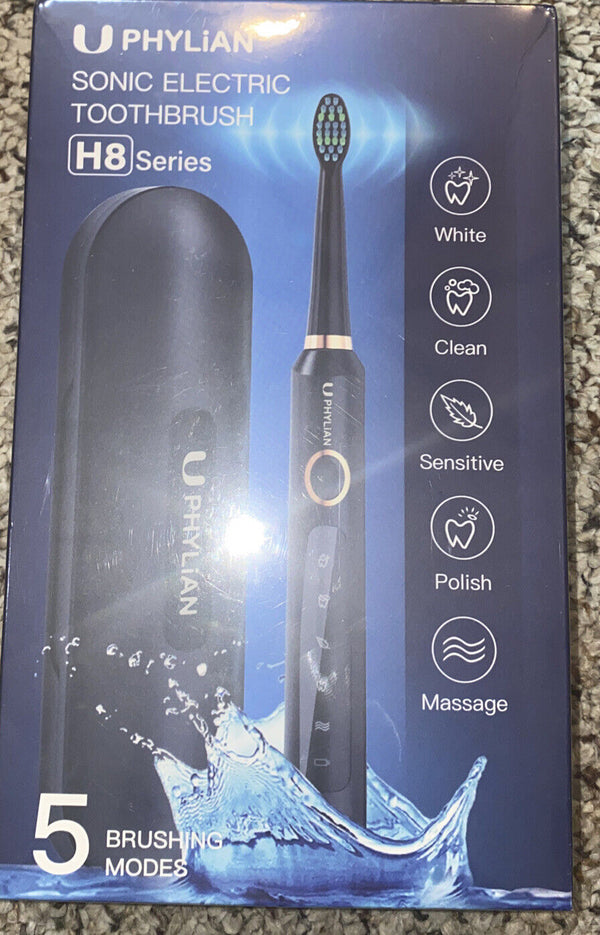 PHYLIAN sonic Electric Toothbrush H8 Series - BLACK - Like New