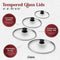 Cuisinel Cast Iron Skillets Set - 6"+8"+10+12"-Inch + Glass Lids + Silicone - Like New