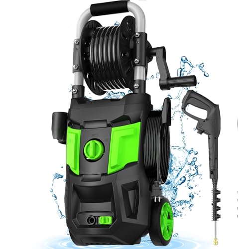 DECOKTOOL ELECTRIC PRESSURE WASHER 4 DIFFERENT NOZZLES SOAP CANNON - GREEN - Like New