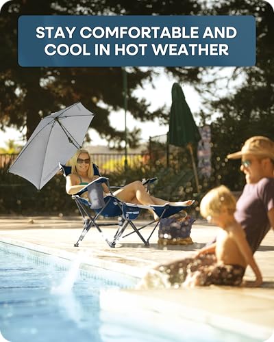 SPORT-BRELLA RECLINING BEACH CHAIR - DARK BLUE - Like New