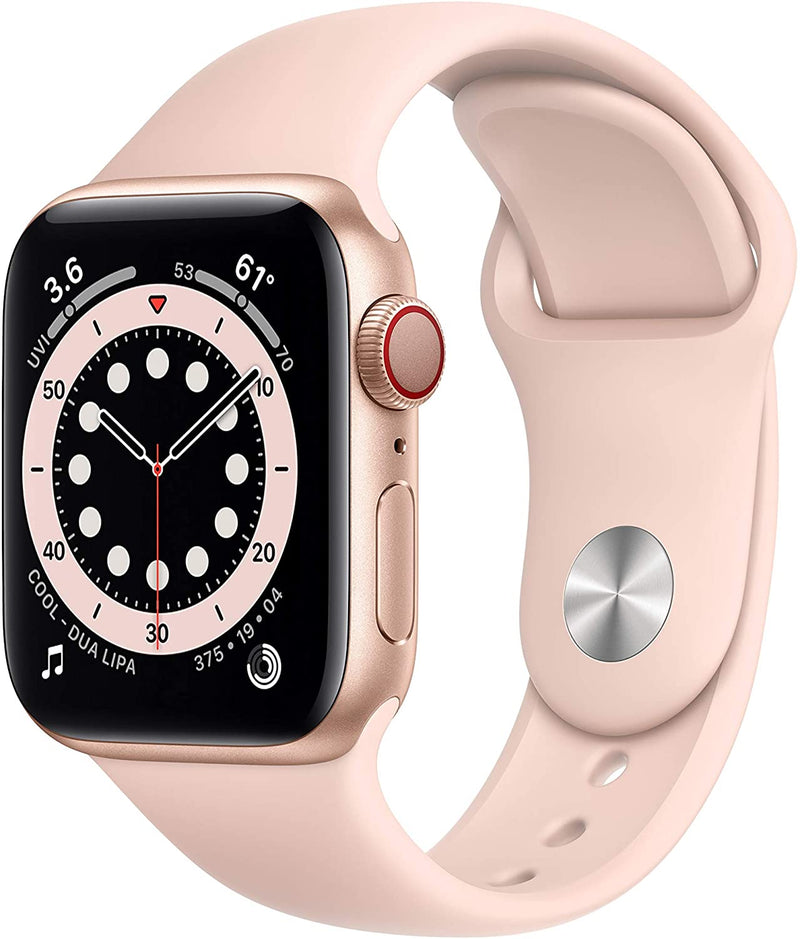 Apple Watch Series 6 (GPS + LTE ) 40mm Gold Aluminum with Pink Sport Band - Like New