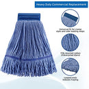 (3 Pack) Mop Head Replacement, Cotton Looped End String, Robot Mop Heads - Blu - Brand New