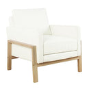 K8617-F2417 HomePop Wood Frame Accent Chair - Cream Boucle - Like New