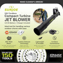 SUN JOE JET LEAF BLOWER W/ CORDLESS TURBINE & CHARGING, IONMAX 24V - BLACK/WHITE - Like New