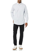 AMAZON ESSENTIALS SLIM-FIT LONG-SLEEVE STRETCH SHIRT XL POWDER BLUE STRIPE - Brand New