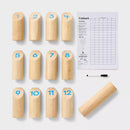 EMBARK MOLKI RUBBERWOOD NUMBERED PEG GAME TARGET TOSS - TAN - Like New
