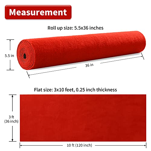 HOMBYS 450 GSM Extra Thick Red Carpet Runner for Partys & Events 3x10 ft - Like New