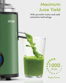 SiFENE 800W Powerful Juicer Machines with 3.2" Big Mouth - GREEN Like New