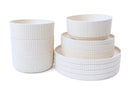 ABODE HOMEWARES MESA WHEAT STRAW 12PC DINNERWARE SET DN25194681 - OFF WHITE - Like New