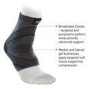 MCDAVID SPORT COMPRESSION KNIT ANKLE SLEEVE WITH GEL BUTTRESS SIZE L/XL - BLACK - Like New