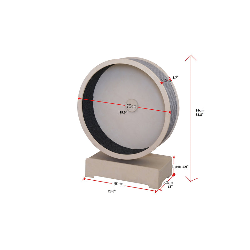 PENN-PLAX SPIN KITTY CAT EXERCISER WHEEL – 29.5” DIAMETER - BEIGE - Like New