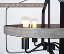 Kira Home Ridgecrest 21" 4-Light Farmhouse Pendant Chandelier - Gray Oak Finish - Brand New