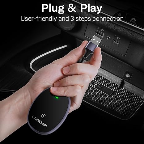 LOBOAIR Wireless Carplay Adapter Upgrade Plug Play Adapter for Easy Use - Black Like New