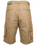 BLU ROCK MEN'S FLEX STRETCH CARGO SHORTS 30 - KHAKI - Brand New