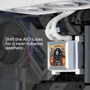LIAN LI 360 AIO, PRE-INSTALLED 3 X 28MM FAN, SIDE-MOUNTED, HSLCD36SW - WHITE - Like New