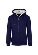 Q-ACTIVE MEN'S SHERPA LINED FLEECE ZIP-UP HOODIE - SIZE: MEN M - NAVY - Brand New