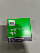 OFFICE DEPOT INVISIBLE TAPE 3/4IN X 108FT (36YD) (1.9CM X 32.9M) - CLEAR - Brand New