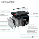 MIGHTY MAX BATTERY ML75-12 12 VOLT 75 AH, NUT AND BOLT NB TERMINAL - BLACK - Like New