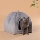 KASENTEX Cat Bed for Indoor Cats, 2-in-1 Cat House Pet Bed, KVC2207 - Gray - Like New