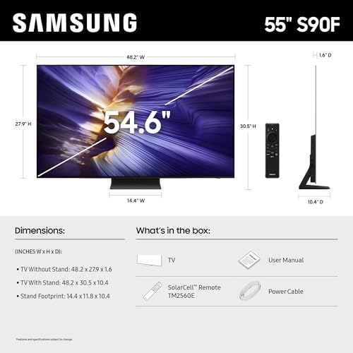 SAMSUNG 55-INCH CLASS OLED S90F 4K SMART TV NQ4 AI GEN3 2025 MODEL - BLACK - Like New