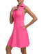 FKEEP Women's Golf Tennis Dress V-Neck with Shorts and Pocket Carrie Neon Pink S - Like New