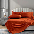 P POTHUINY SATIN SHEETS KING 6 PIECES BURNT ORANGE - Like New