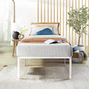 SPSC-18WH-T Best Price Mattress 18" Metal Platform Bed Frame Twin, White - Like New