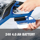 Snow Joe 13" Cordless Snow Shovel Bundle W/ CVR & Ice Dozer, 24V, 4 Amp - BLUE - Like New