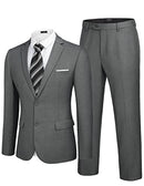 COOFANDY Men's 2 Piece Wedding Suit Slim Fit Dress Suits - Size XXLarge - Gray - Brand New