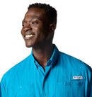 1287051462 COLUMBIA MEN'S TAMIAMI II SHORT SLEEVE SHIRT - MEN M - BLUE-ECHO - Brand New