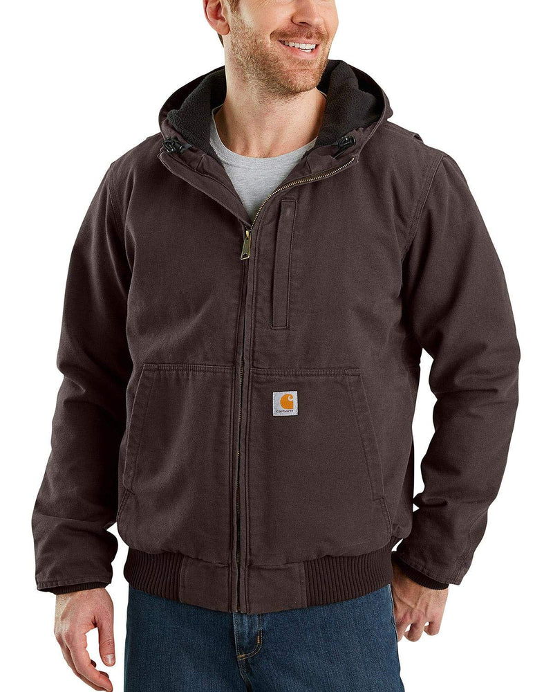 CARHARTT MEN'S FULL SWING LOOSE FIT WASHED DUCK FLEECE JACKET DARK BROWN 2XL - Brand New