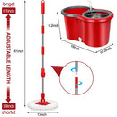 Spin Mop Bucket Wringer Set with 3 Mop Refills Telescoping Rod 61" - B0BYSNZVF9 - Brand New