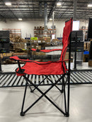 TREK OUTDOOR LIVING SOLUTIONS HEAVY DUTY FOLDABLE CAMPING CHAIR - RED - Brand New
