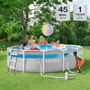 INTEX 26721MZ 14FT X 42IN PRISM FRAME CLEARVIEW ABOVE GROUND POOL Set - Grey - Like New