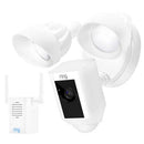 RING FLOODLIGHT CAM AND CHIME PRO HARDWIRED - WHITE - Like New