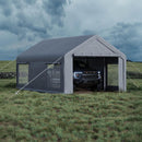 GARVEE 12X20 FT PORTABLE GARAGE CARPORT, 200 G PE CANOPY SHELTER - GRAY - Brand New