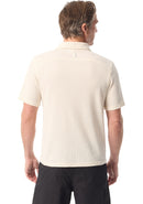 BASS OUTDOOR MEN'S WAFFLE KNIT POLO SHIRT - SIZE: MEN L - BIRCH - Like New