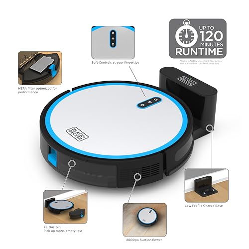Black & Decker BDRV1-SLV-RA Auto Charging HEPA Filter Pet Robotic Vacuum - Like New