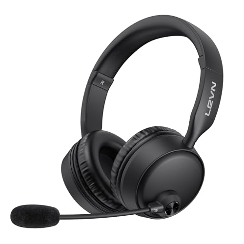 LEVN Bluetooth Headset Microphone Wireless Headset Mic Mute Button CT003 - Black - Like New