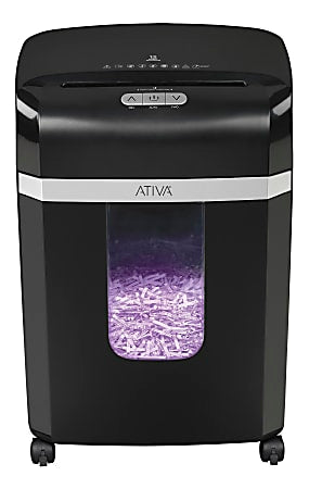 ATIVA 12-SHEET CROSS-CUT SHREDDER, A12CC19 - BLACK/SILVER - Like New
